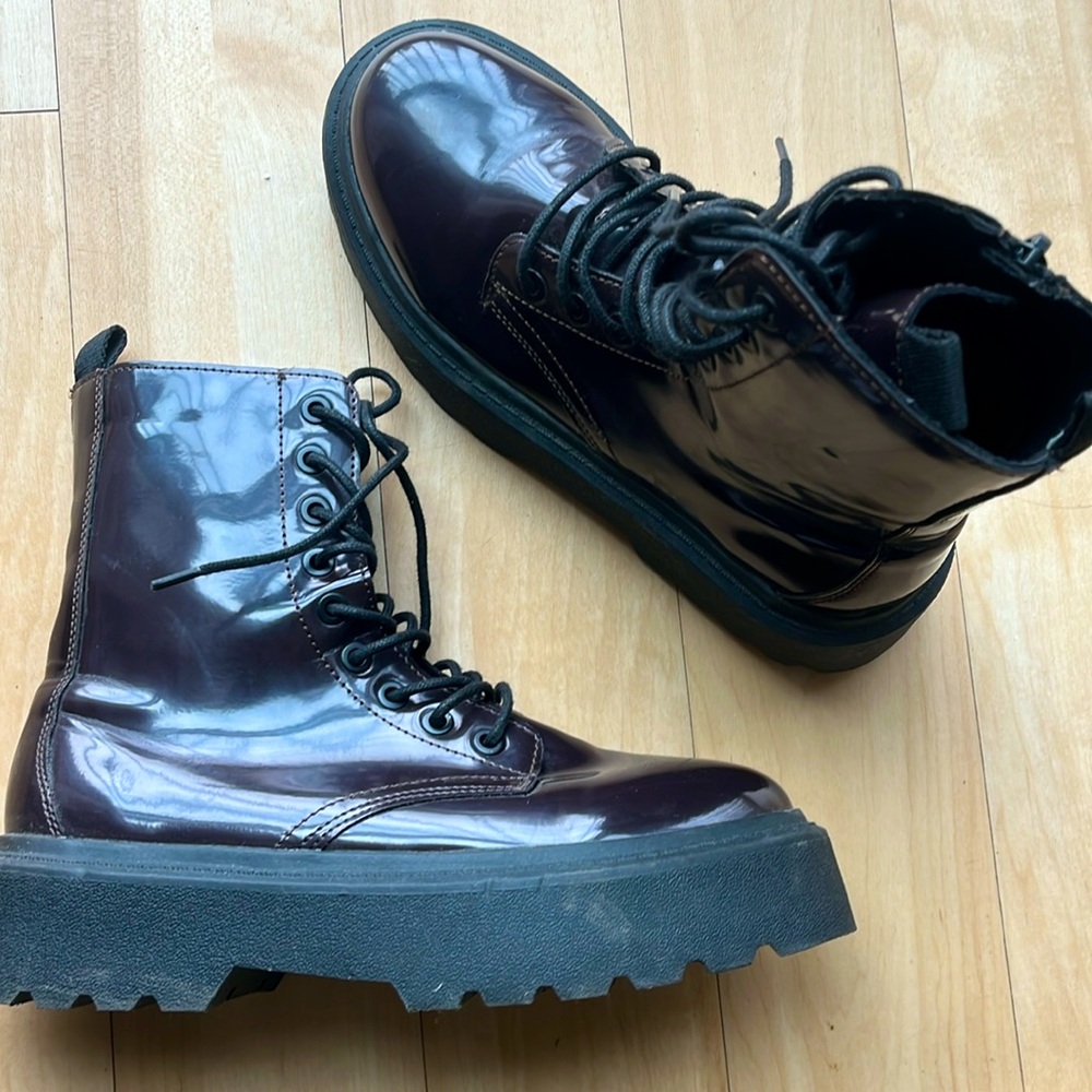 Purple Zara Combat Boots | Size 36/6